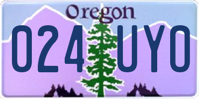 OR license plate 024UYO