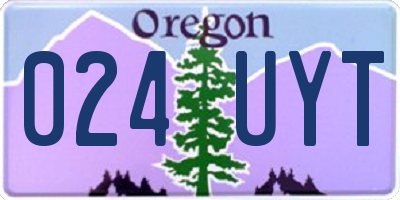 OR license plate 024UYT