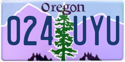 OR license plate 024UYU