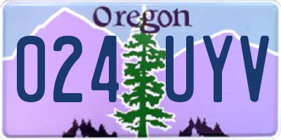 OR license plate 024UYV