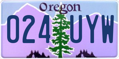 OR license plate 024UYW