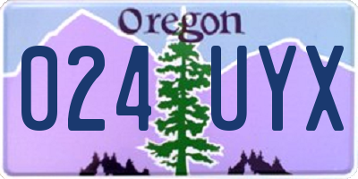 OR license plate 024UYX