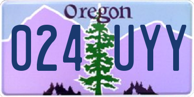 OR license plate 024UYY