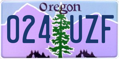 OR license plate 024UZF