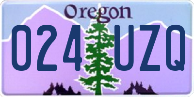 OR license plate 024UZQ