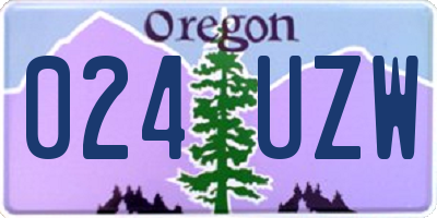 OR license plate 024UZW