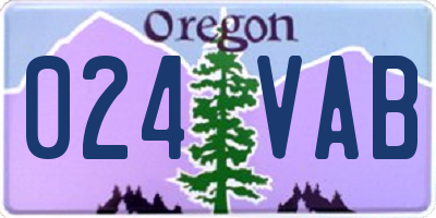 OR license plate 024VAB