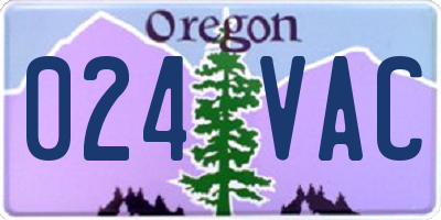 OR license plate 024VAC