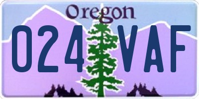 OR license plate 024VAF