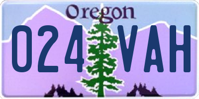 OR license plate 024VAH