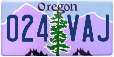 OR license plate 024VAJ