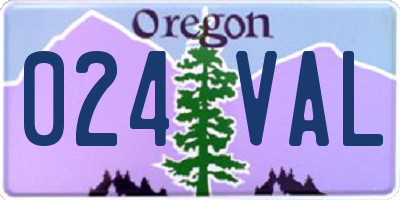 OR license plate 024VAL