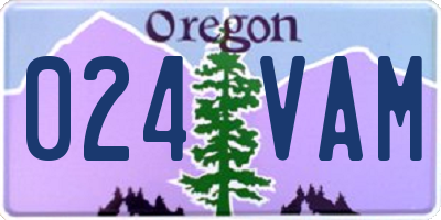 OR license plate 024VAM