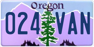 OR license plate 024VAN