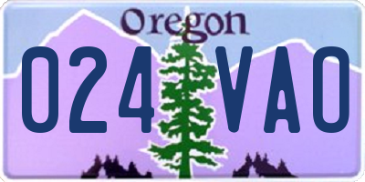 OR license plate 024VAO