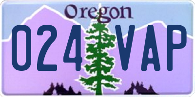 OR license plate 024VAP