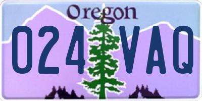 OR license plate 024VAQ