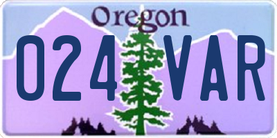 OR license plate 024VAR