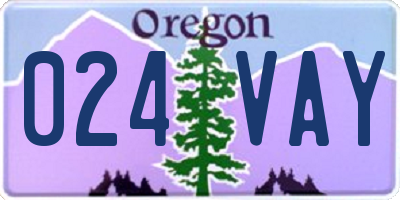 OR license plate 024VAY