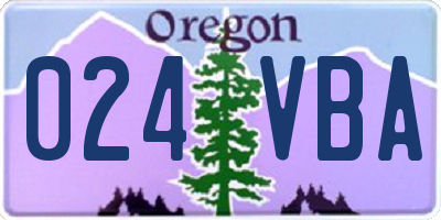 OR license plate 024VBA