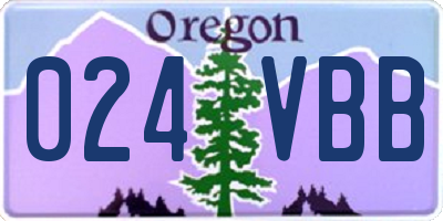 OR license plate 024VBB
