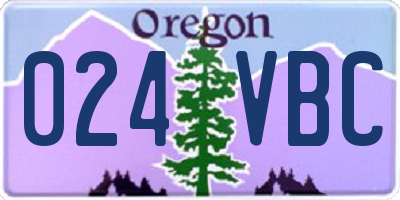 OR license plate 024VBC
