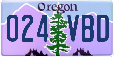OR license plate 024VBD