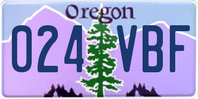 OR license plate 024VBF