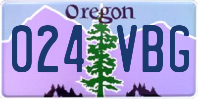 OR license plate 024VBG