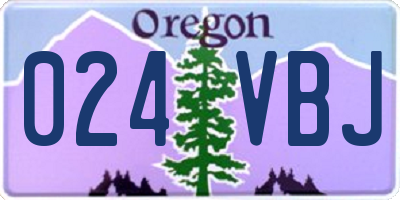 OR license plate 024VBJ