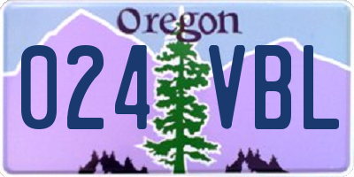 OR license plate 024VBL