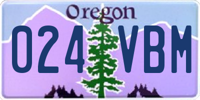 OR license plate 024VBM