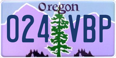 OR license plate 024VBP