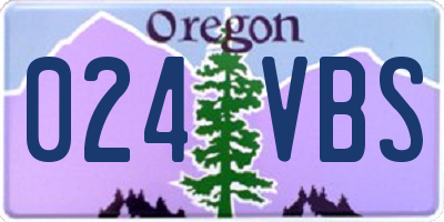 OR license plate 024VBS