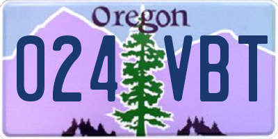 OR license plate 024VBT