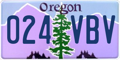 OR license plate 024VBV