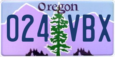 OR license plate 024VBX