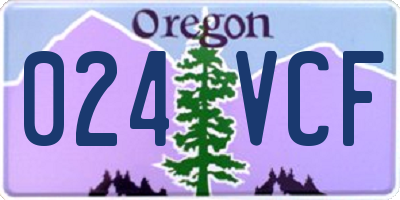OR license plate 024VCF