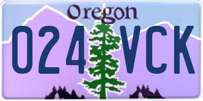 OR license plate 024VCK