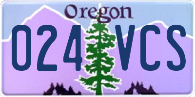 OR license plate 024VCS