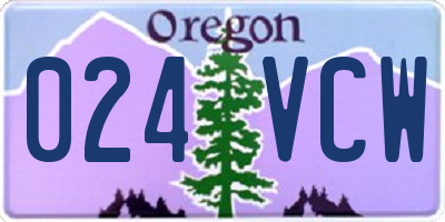 OR license plate 024VCW