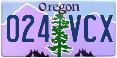 OR license plate 024VCX
