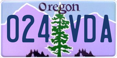 OR license plate 024VDA