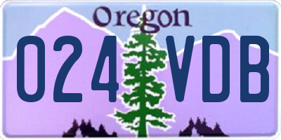 OR license plate 024VDB