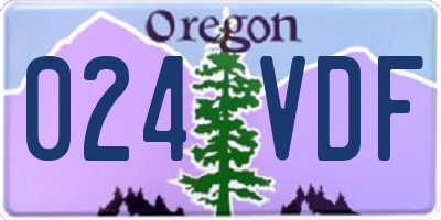 OR license plate 024VDF