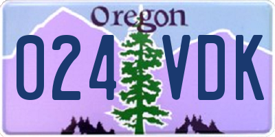 OR license plate 024VDK