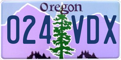 OR license plate 024VDX