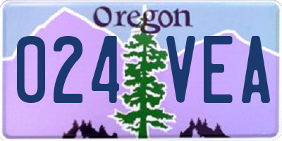 OR license plate 024VEA