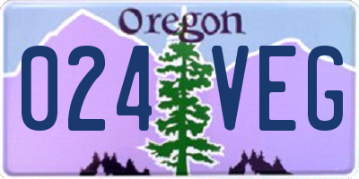 OR license plate 024VEG