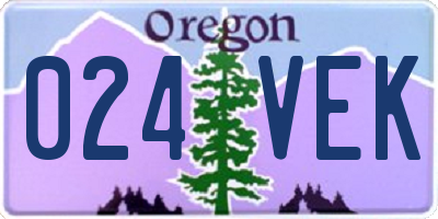 OR license plate 024VEK